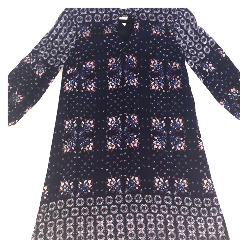 Purple Longsleeve Pattern Dress